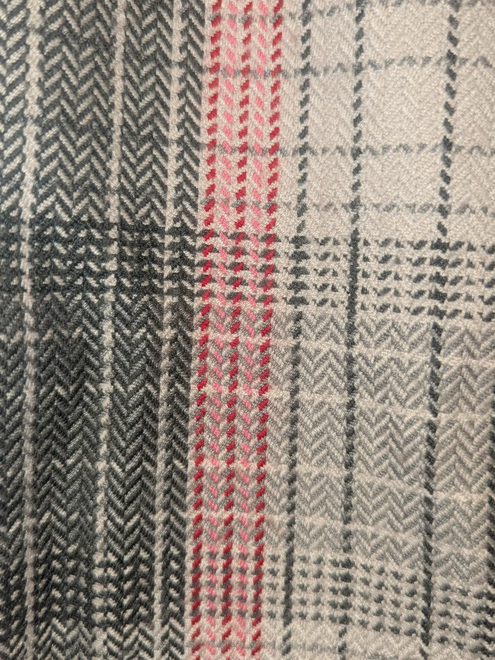 Talbots Pink, Gray, Red & White Plaid Pencil Skirt